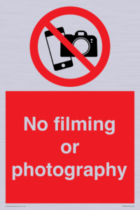 No filming or photography